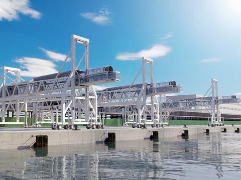How the Seaport Passenger Boarding Bridges will look like at the cruise terminal of Bremerhaven in 2023