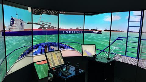 The HR Wallingford simulator showing tugs used in the training (HR Wallingford)