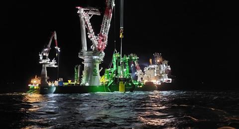 DEME Offshore's floating installation vessel Orion