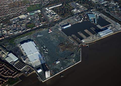 An aerial view of Alexandra Dock