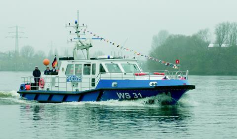 The first of three new police boats from Barthels.