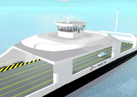 The artist’s impression of Kongsberg’s new zero emission, full-electric, autonomous ferry concept