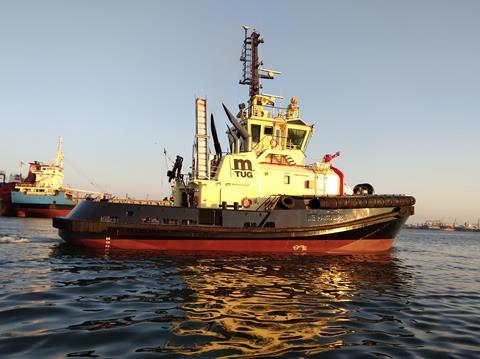 'Med Antares' is one of two similar tugs operating for MSC in Portugal (Sanmar)