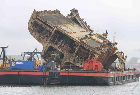 Wreck removals are an increasingly active sector for the salvage industry (Peter Barker)