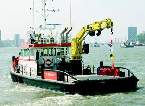 Baloes crane on display during the ITS Tug Parade in Rotterdam.