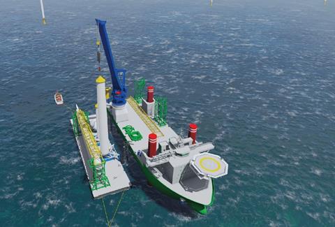 Barge Master's wind farm feeder platform