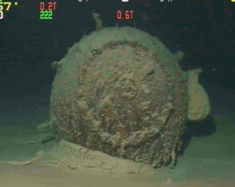 The British buoyant contact mine in just under 1,200m of water was towed away from the subsea asset before detonation.