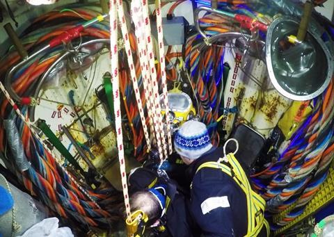 Space in a dive unit can be limited, so Harken’s DRS fits the bell. Photo: Stork Subsea