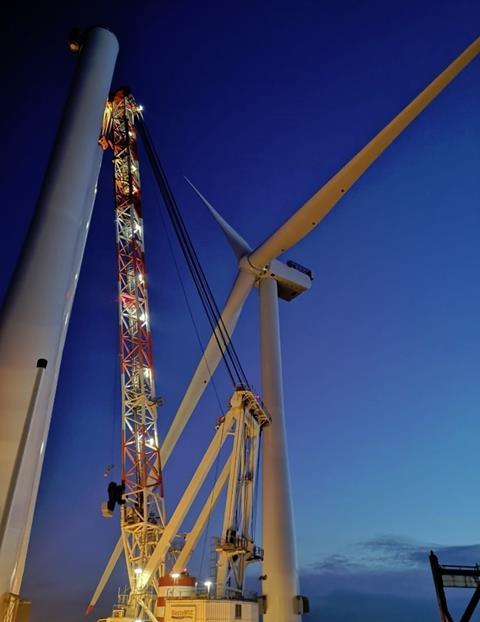 Moray East’s first turbine; a proudly towering 200m representation of engineering success