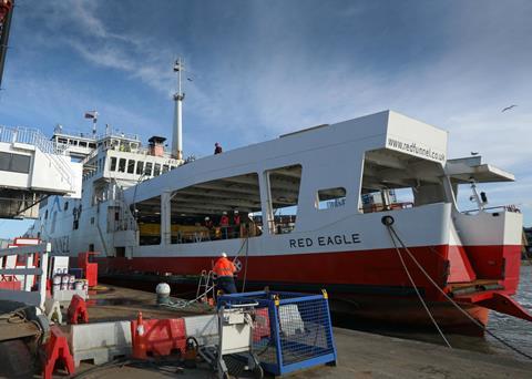 SMS has completed the build and installation of two new 17 tonne aluminium passenger lounges onboard the ‘Red Eagle’ ferry