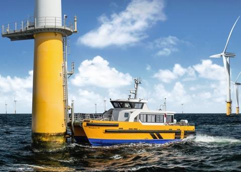 Sprayed bow fendering supplied to Windcat Workboats for Windcat 34 Vessel (Photo: Windcat Workboats)