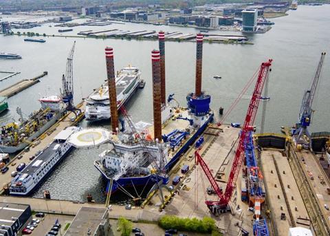'Sea Installer' berthed at Damen Shiprepair Amsterdam