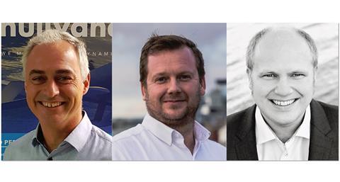 Speakers from left: Bruno Bouckaert, Simon Schofield, Trygve H. Espeland