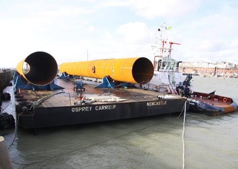 Concrete foundations may replace steel monopiles as offshore wind farms move into deeper waters. Photo by Peter Barker