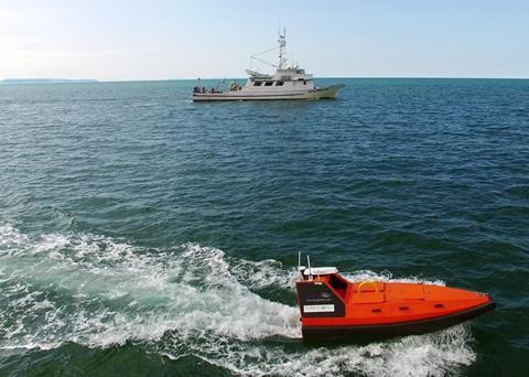 The unmanned survey boat was supplied by British company ASV
