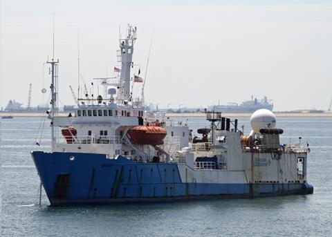 Gardline CGG’s multi-purpose survey vessel MV ‘Duke’ which also carries a wide range of seabed sampling equipment in addition to