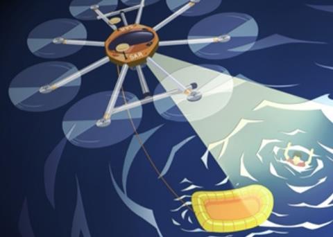 The project consists of one large drone that is designed to increase the survival possibilities of those stranded at sea