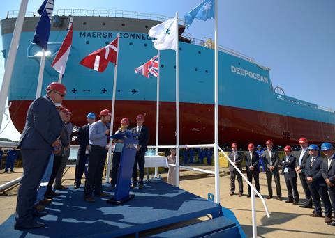 The multi-national launch ceremony of Maersk Supply Service’s latest cable-laying vessel, Maersk Connector,