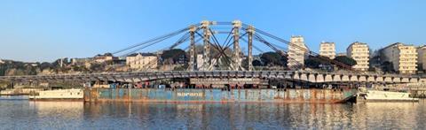 Steel framework in place