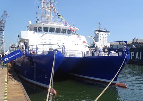 Oceanograf was christened at a ceremony in Gdynia