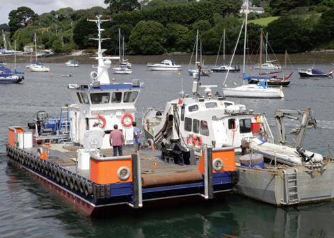 Dive support vessels 'Obervargh' (left) and 'Boy Brendan' (photo  G Ewens)