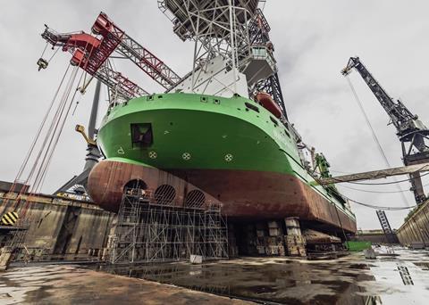 DEME's 'Innovation' in Damen’s Verolme Rotterdam shipyard