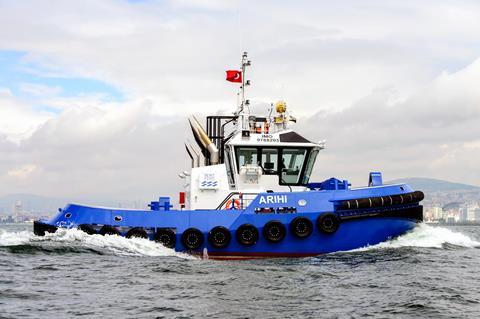 The Robert Allan RAscal 1800 tug 'Arihi' is now operating in New Zealand (Sanmar)