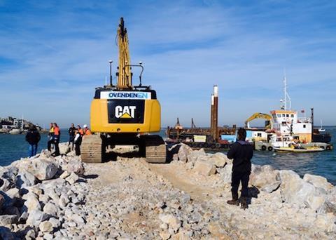 The 350m long Cowes breakwater construction is nearing completion Photo: Poole Harbour Commissioners