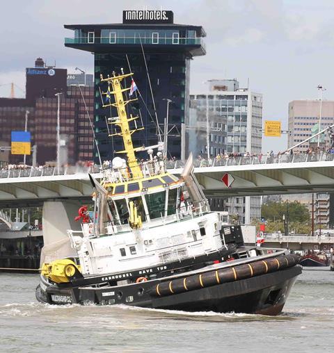 One of Multratug's two Carrousel RAVE tugs showing its agility at Rotterdam Harbour Days (Peter Barker)