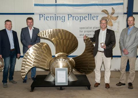 DNV GL presented the new certificate to Mr Pein at the Otto Piening GmbH’s factory