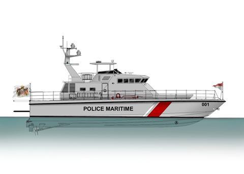 The Monaco patrol boat will have a displacement of 60 tonnes with a beam of 5.60 metres