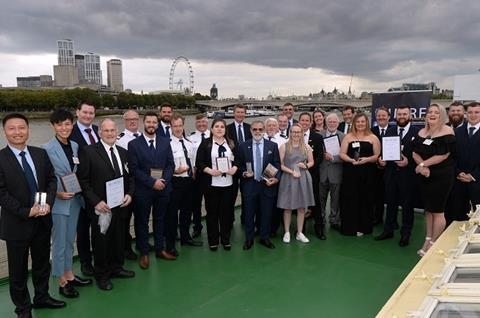 All of the IMRF Awards 2019 finalists and winners, and Vice Admiral Sir Tim Lawrence (centre) at the awards presentation on ‘HQS Wellington’ in London