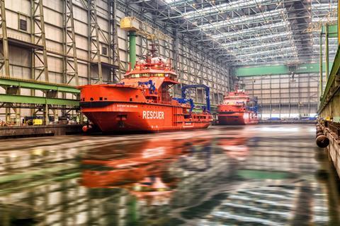 The Arctic rescue twins under construction at Nordic Yards (Nordic Yards)