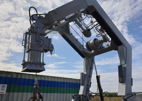 One of Vestdavit’s latest generation PLD davits undergoing testing at Vestdavit Production in Poland (Photo: Vestdavit)