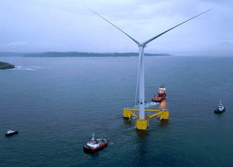 Once fully installed, the floating offshore wind farm will comprise three V164-8.4 MW turbines  (Photo: Dock90)