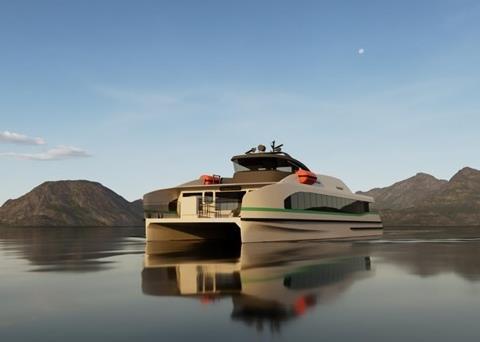 Artist’s impression of the fully electric, zero-emission fast ferry 'Medstraum'  (Image: Kolumbus/NCE Maritime Cleantech)