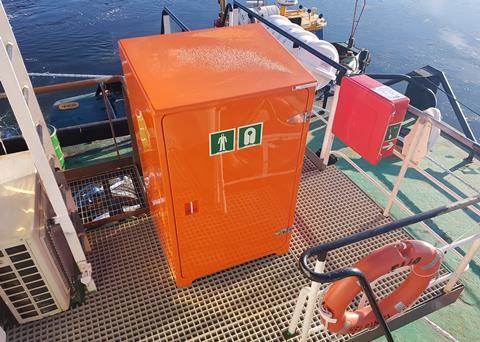 JoBird has supplied one JB08FE fire equipment cabinet for the Fangio II oil spill recovery vessel Photo: JoBird