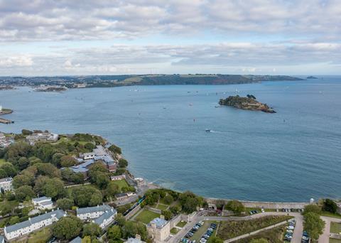 Aerial view of Plymouth Sound