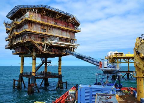 The projects will see Ampelmann deploy six E-type gangway systems for planned maintenance support across the North Sea Photo: Ampelmann