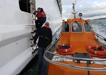 A Port of Cork pilot disembarks