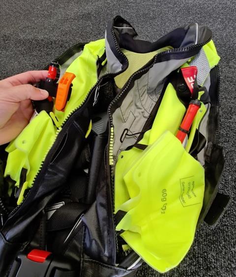 Unpacking and re-packing a Spinlock commercial lifejacket during training