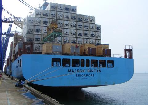 The Siemens UK made turbines and generators were shipped out of Felixstowe on board the ‘Maersk Bintan’.