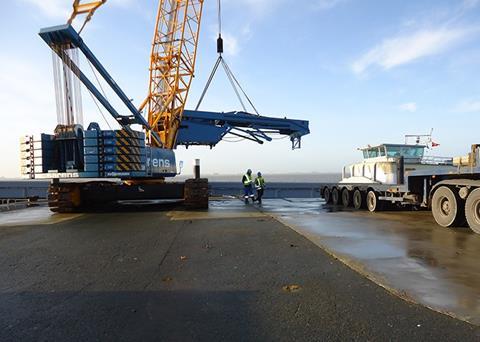 Heavy handling at revamped Port Knock pier (Photo: AG EMS).