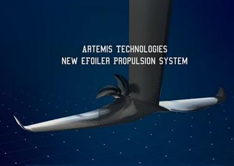 Artemis Technologies’ new electric eFoiler system integrates propulsion into the lift foil