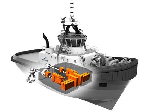 A typical machinery arrangement including Wartsila HY propulsion systems (Wartsila)_