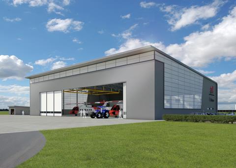 An artist’s impression of a new helicopter hangar