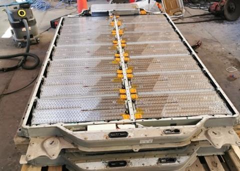 The battery bank was sourced from batteries that were previously installed in Tesla electric cars