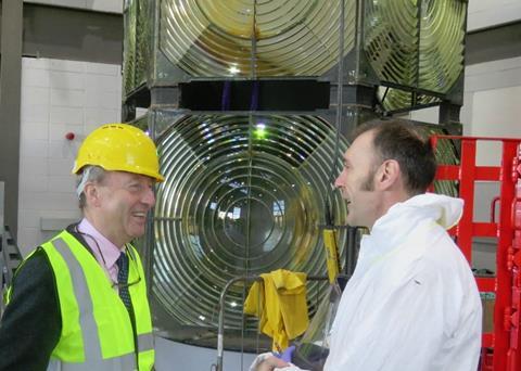 Shane Ross TD, Minister for Transport, Tourism and Sport meets with Stephen Kelly, Irish Lights while visiting the Irish Lights Facility in Dun Laoghaire